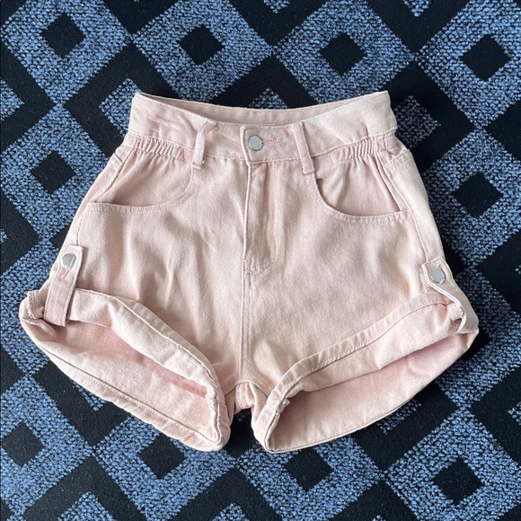 Pants - High-Rise Light Pink Rolled-Hem Women’s Shorts